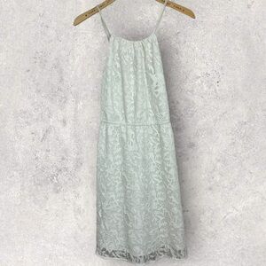 H&M White Lace Shift Dress Size 10 Knee Length Romantic Bohemian Minimalist Boho